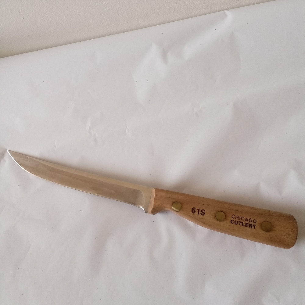 Chicago Cutlery Vintage Walnut Wood Handle 61S 6" Blade Boning Knife USA